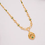 Classic Teardrop Casting Golden Necklace Set