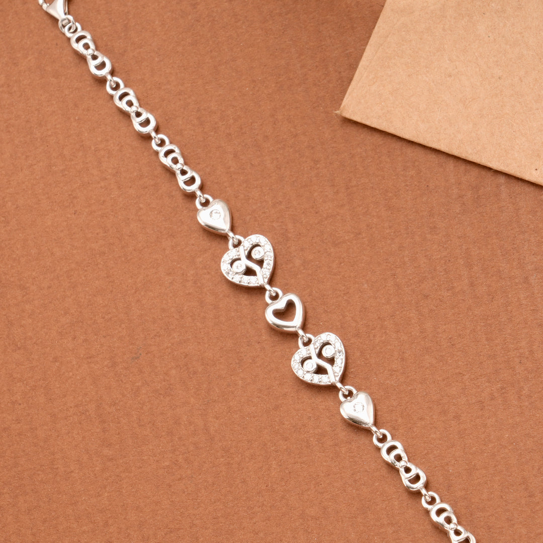 Multi Heart Stones Silver Women’s Bracelet