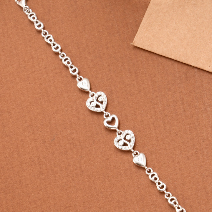 Multi Heart Stones Silver Women’s Bracelet