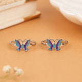 Cute Dual Tone Butterfly Silver Metti
