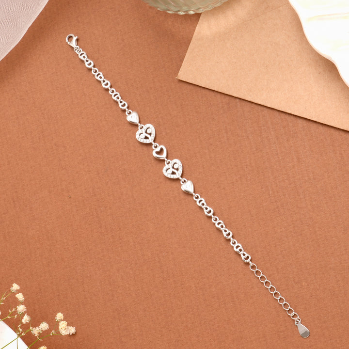 Multi Heart Stones Silver Women’s Bracelet