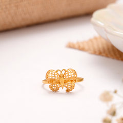 Classic Butterfly Pattern Golden Ring