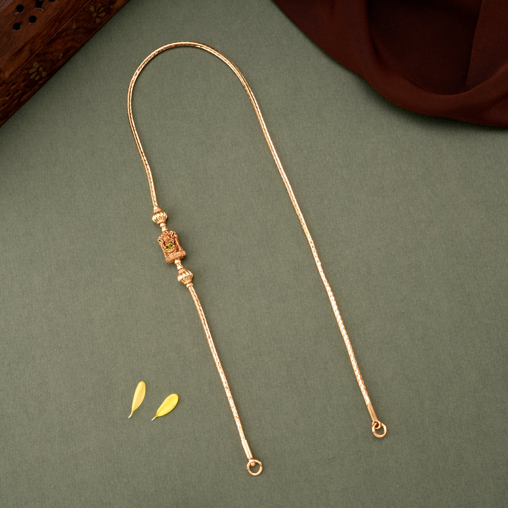 Elegant Gold Plated Lakshmi Mugappu Chain