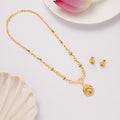 Classic Teardrop Casting Golden Necklace Set