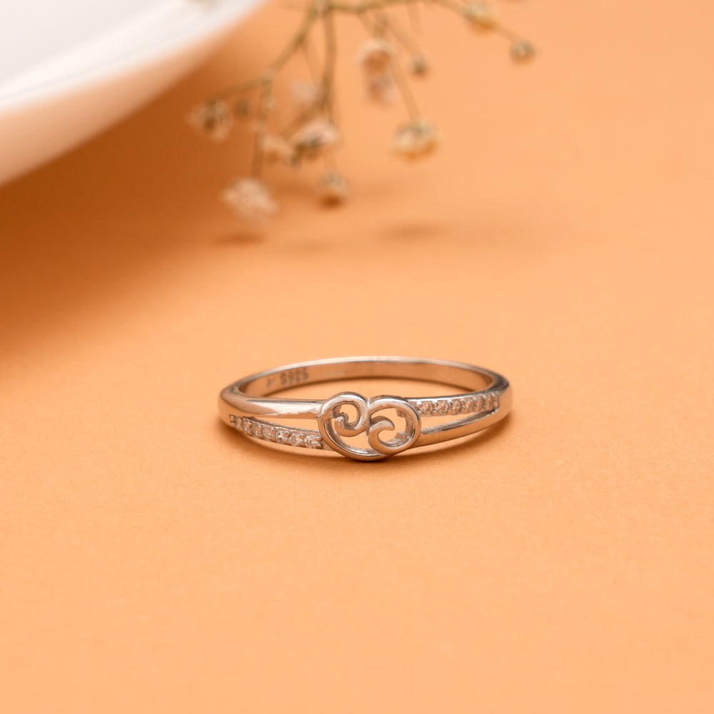 Minimal Crossover Design Silver Ring