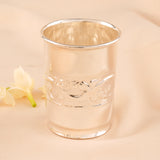 Flower Pattern Silver Glass
