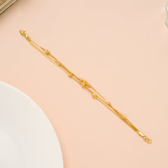 Triple Layer Ball Fancy Gold Bracelet for Women