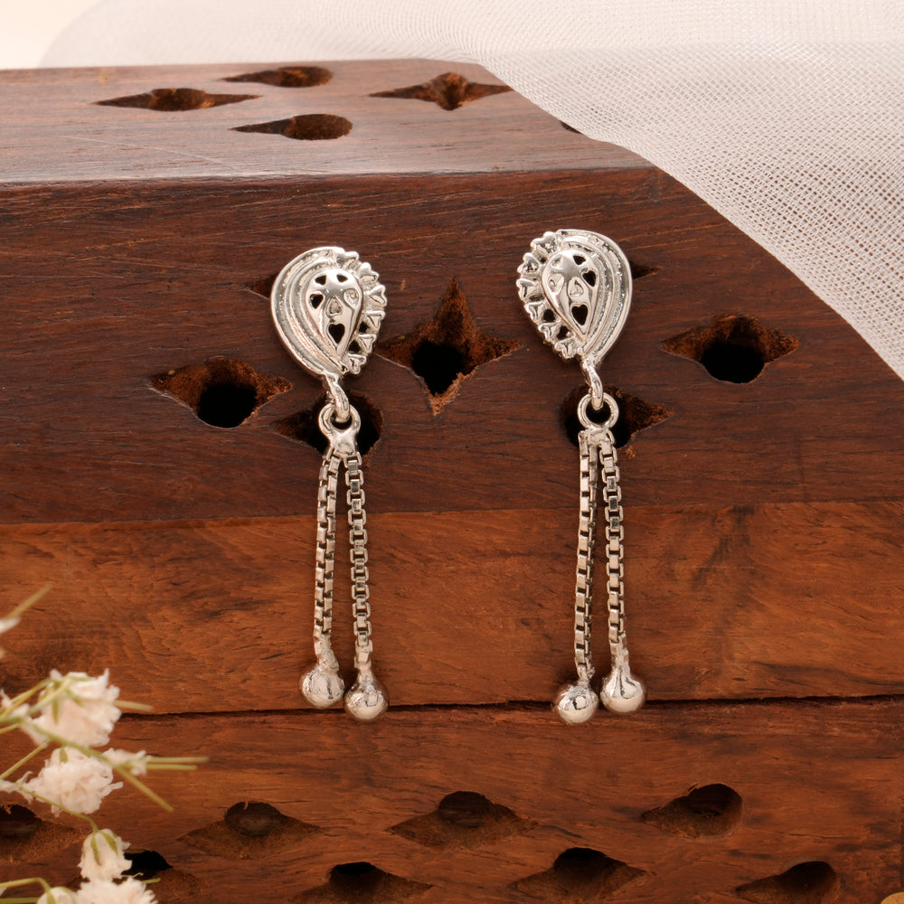 Heart Shape Long Chain Drop Earring