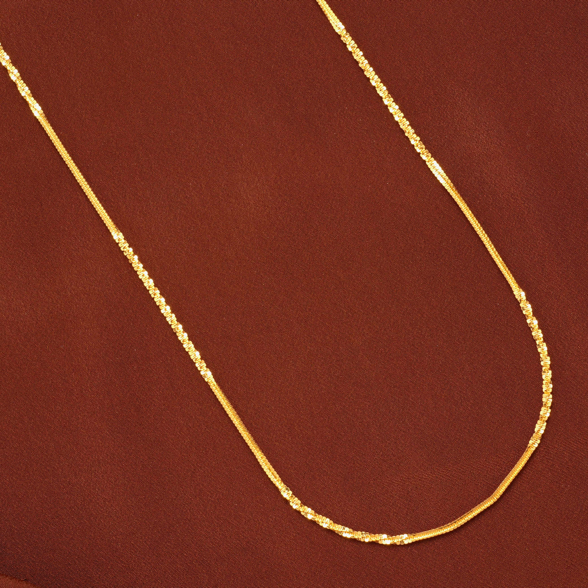 Multi Textured Twister Gold Chain for Women