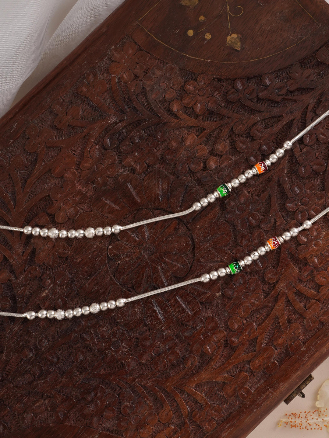 Latest Balls Bombay Model Silver Anklet