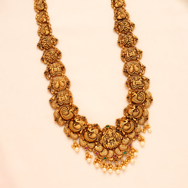 Peacock Lakshmi Pearl Drop Haram