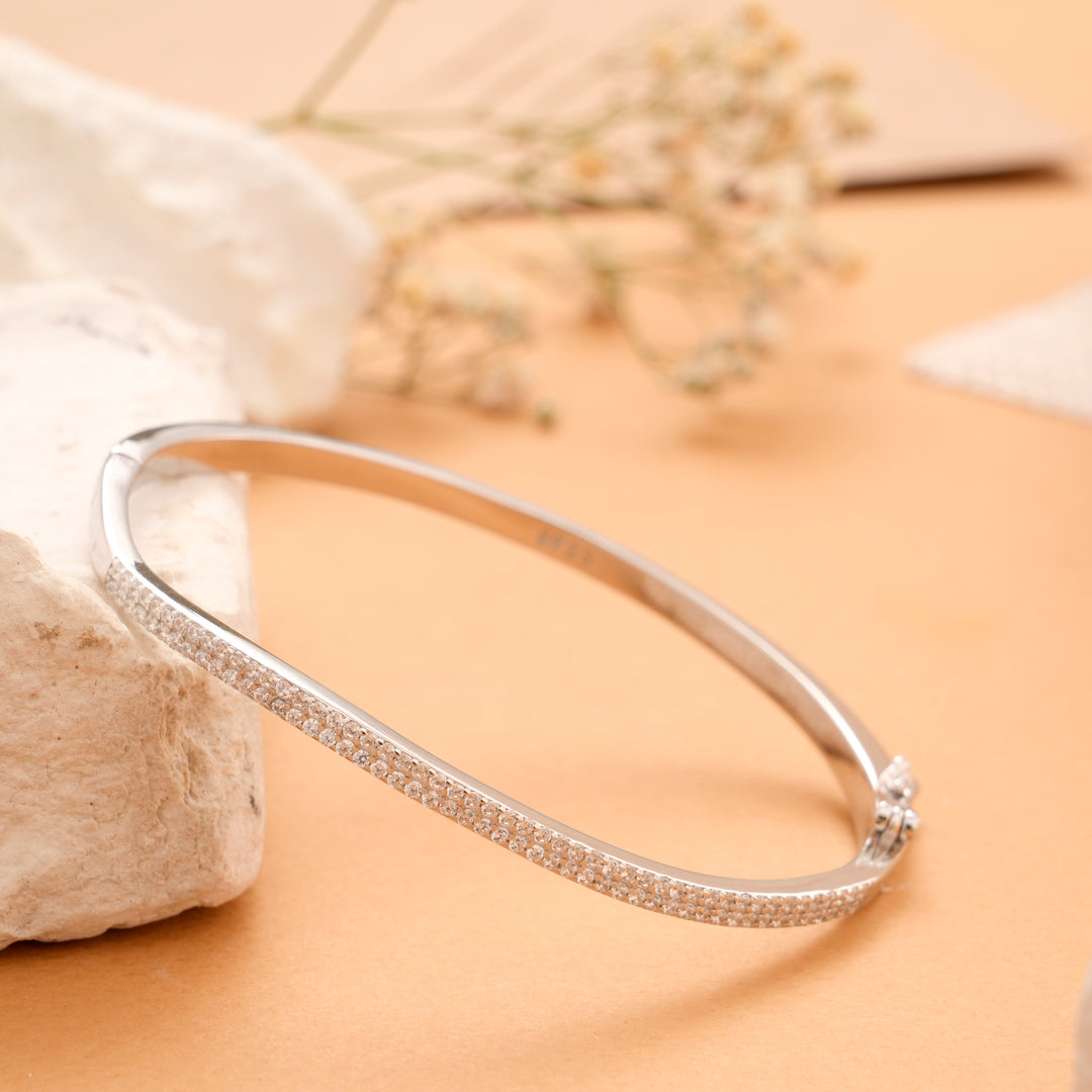 Sparkling Silver Curl Bracelet