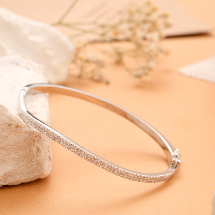 Sparkling Silver Curl Bracelet