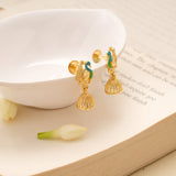 Minimal Peacock Design Golden Jhumkas