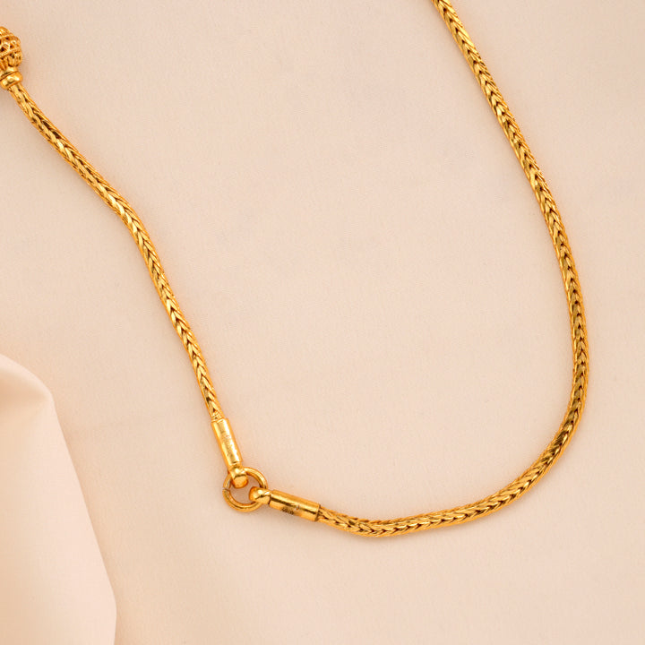 Nagas peacock and Lakshmi Golden Mugappu Chain