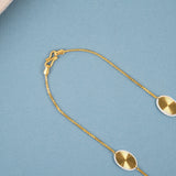 Dainty Oval Disc Pattern Gold Chain