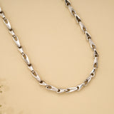 Elegant Bold Shield Link Silver Chain