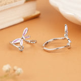 Fancy Purple Dragonfly Enamel Silver Toe Ring