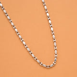 Modern Textured Silver Link Men’s Chain