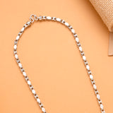 Modern Textured Silver Link Men’s Chain