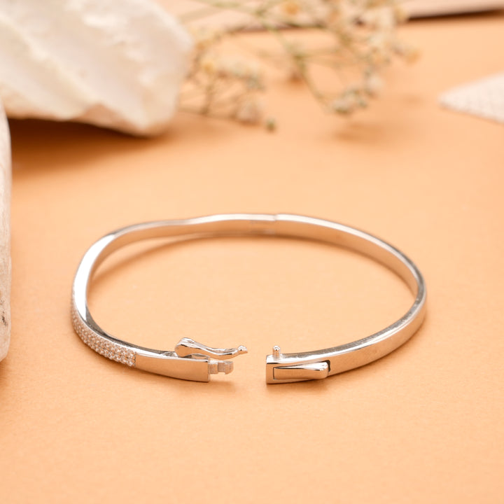 Sparkling Silver Curl Bracelet