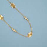 Dainty Oval Disc Pattern Gold Chain
