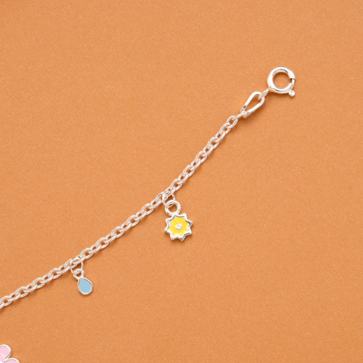 Charm Honey Bee Floral Silver Baby Bracelet