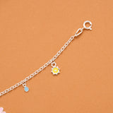 Charm Honey Bee Floral Silver Baby Bracelet
