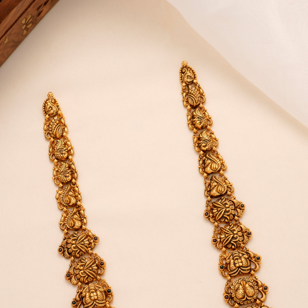 Peacock Lakshmi Pearl Drop Haram