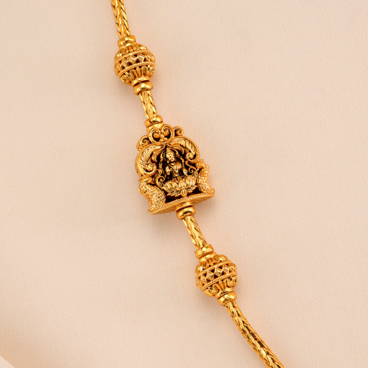 Nagas peacock and Lakshmi Golden Mugappu Chain