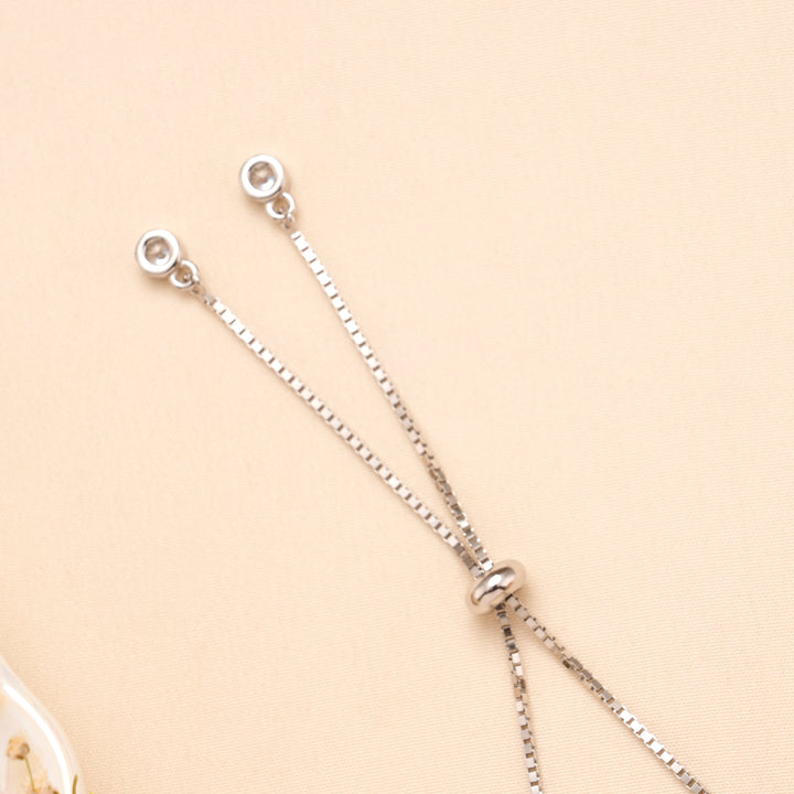 Dual Tone Blossom Heart Silver Women Bracelet