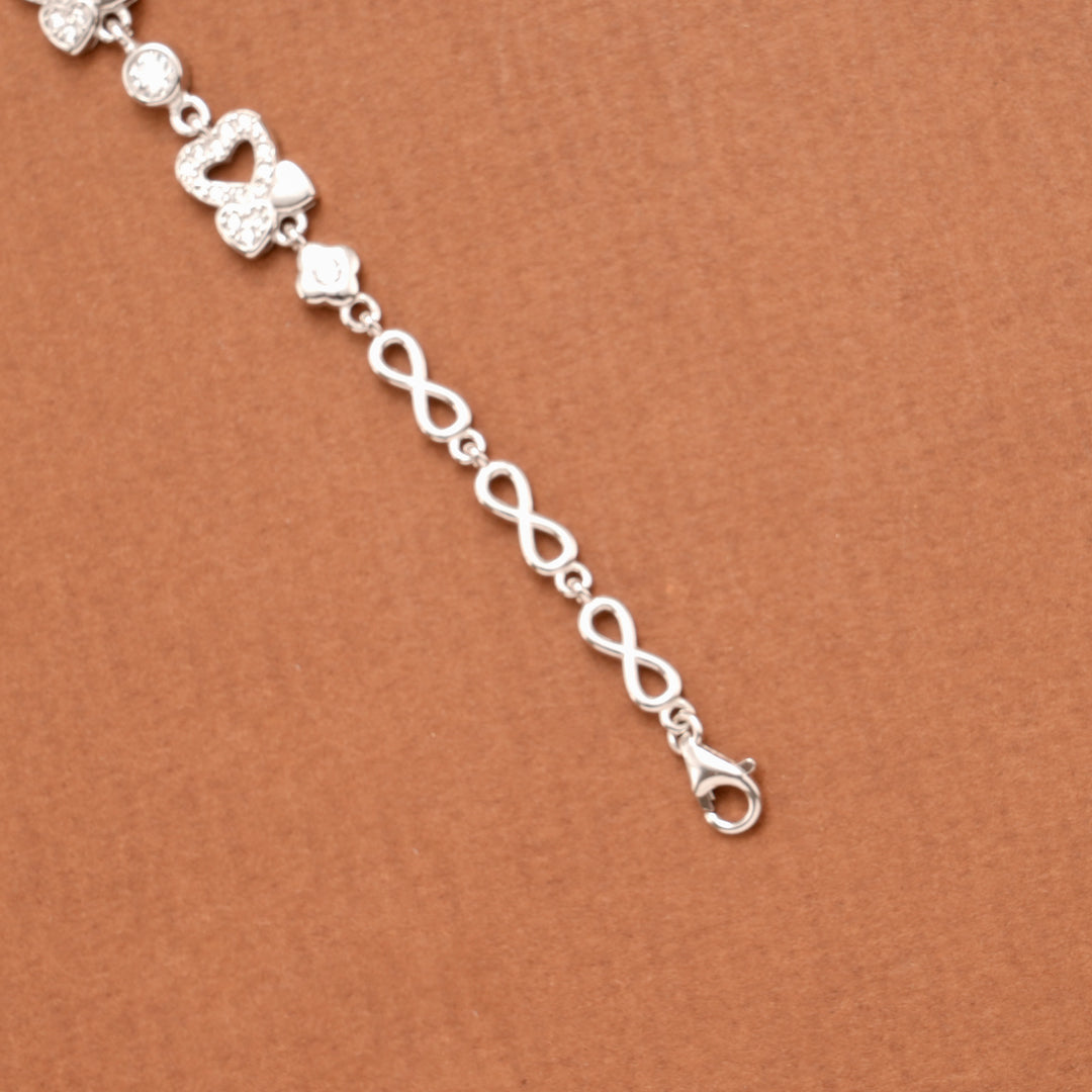Mini Heart with Design Silver Women’s Bracelet