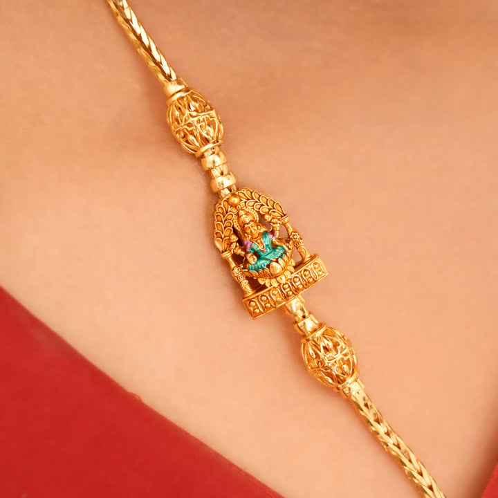 Temple Inspired Lakshmi Mugappu Chain