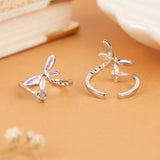 Fancy Purple Dragonfly Enamel Silver Toe Ring
