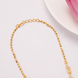 Leafy Pattern White Stone Golden Necklace Set