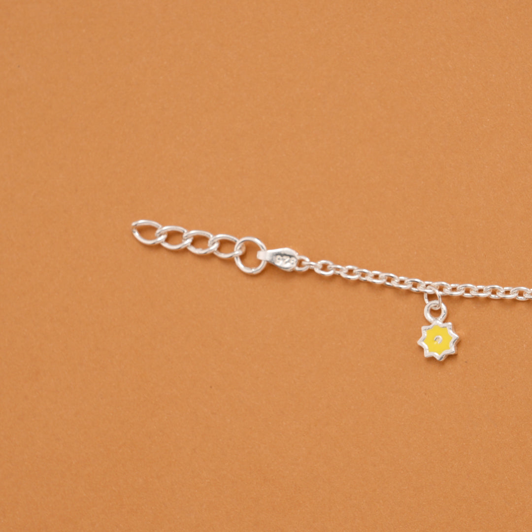 Charm Honey Bee Floral Silver Baby Bracelet