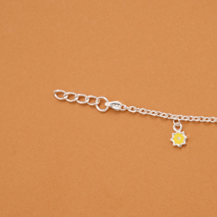 Charm Honey Bee Floral Silver Baby Bracelet