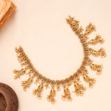 Temple Lakshmi Golden Pearl Drop Necklace