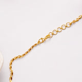 Leafy Pattern White Stone Golden Necklace Set
