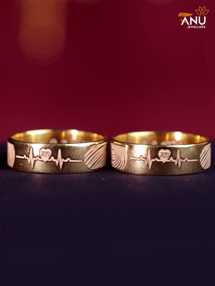 Heart Beat in Letter & Fingerprint Ring