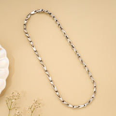 Elegant Bold Shield Link Silver Chain