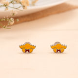 Yellow Baby Cap Stud Earrings