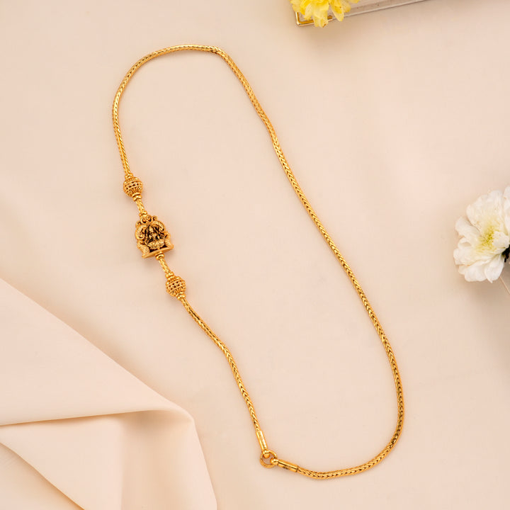 Nagas peacock and Lakshmi Golden Mugappu Chain