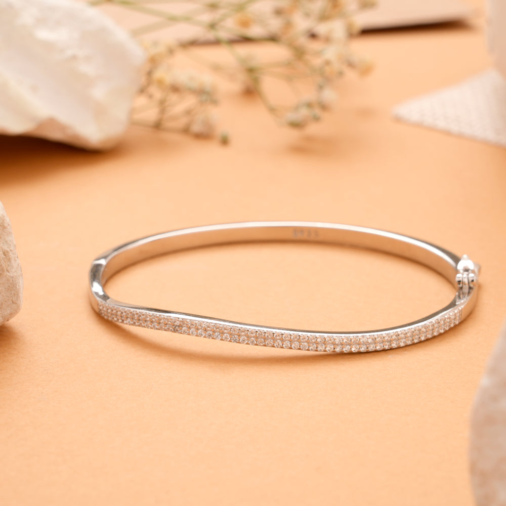 Sparkling Silver Curl Bracelet