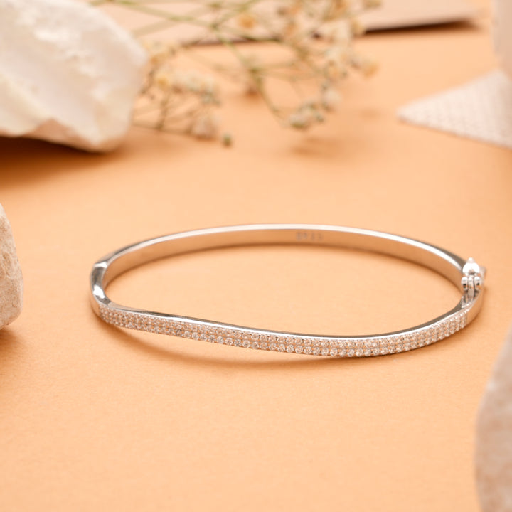 Sparkling Silver Curl Bracelet