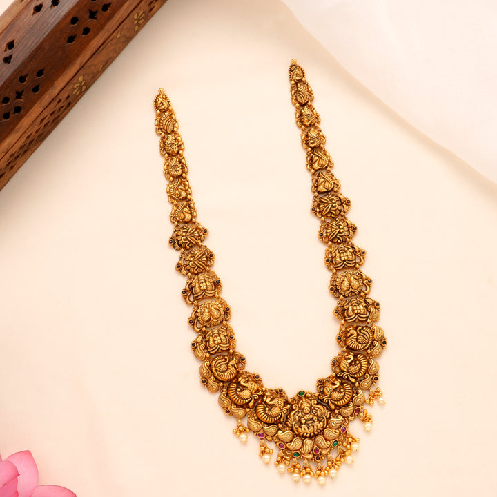 Peacock Lakshmi Pearl Drop Haram