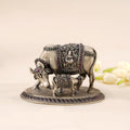 Antique Cow and Calf Silver Statue