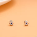 Hexagonal Design White with Blue Silver Stud