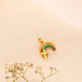 Rainbow Enamel Star Design Golden Pendant