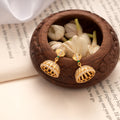 Heritage Lotus Green Stone Golden Jhumkas